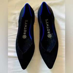 Rothys The Point Black Womens size 7